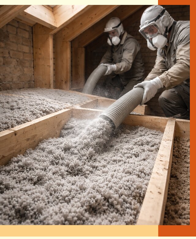 Утепление коттеджа эковатой в Колпино от 2579 руб./м² — комплексная задувка и монтаж | ТепломастерКлп