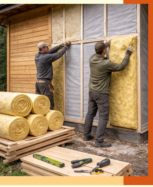 Утепление бани снаружи в Колпино от 87678 руб. под ключ | ТепломастерКлп