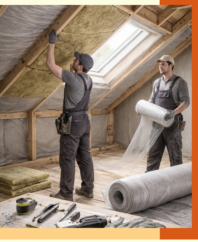 Утепление крыши изнутри мансарды в Колпино от 4332 руб./м² | ТепломастерКлп