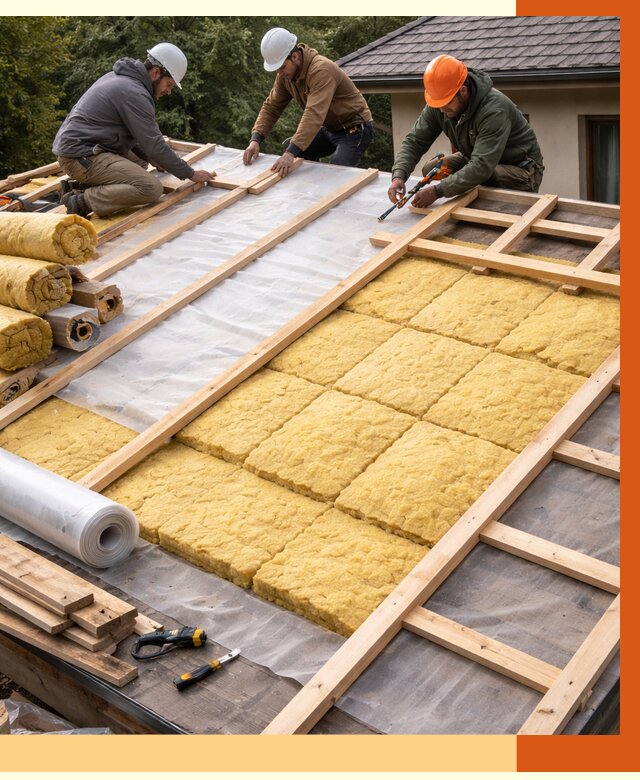 Утепление скатной крыши в Колпино от 1289 руб./м2 под ключ | ТепломастерКлп