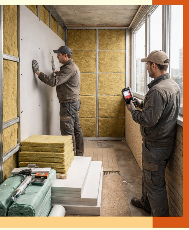 Утепление балкона в Колпине от 4642 руб. под ключ | ТепломастерКлп