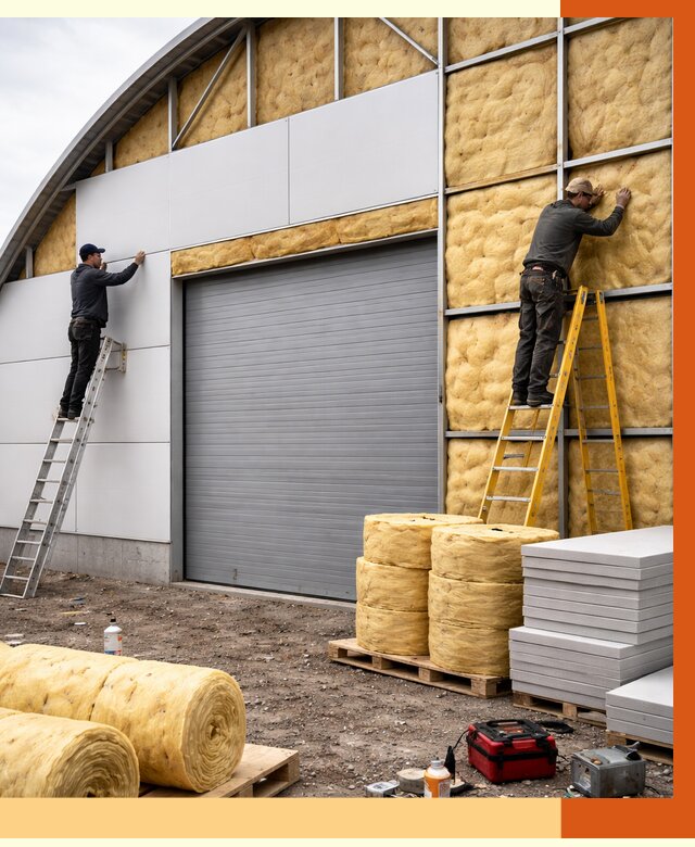 Утепление ангара пенополиуретаном в Колпино от 7427 руб./м² — комплекс от ТепломастерКлп