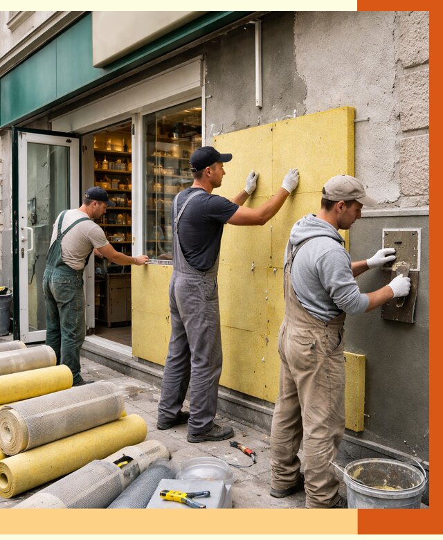 Утепление магазина в Колпино от 4642 руб/м2 — цена, стены и снаружи | ТепломастерКлп