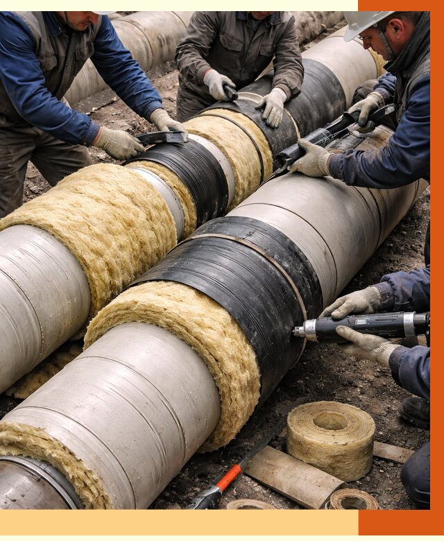 Утепление трубопровода в Колпино под ключ от 1908 руб. — надежно и выгодно | ТепломастерКлп