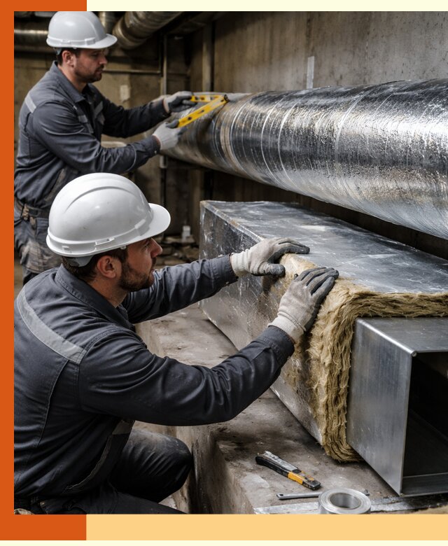 Профессиональное утепление воздуховодов и теплоизоляция в Колпино