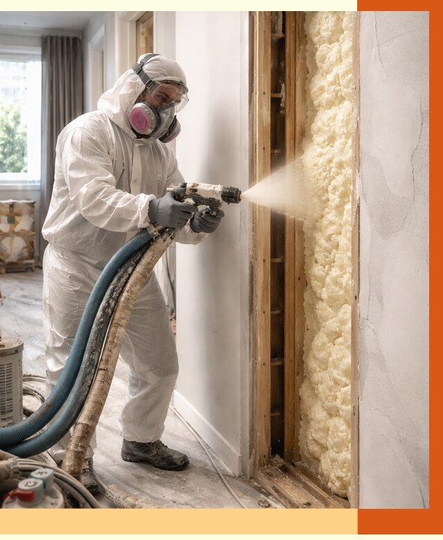 Межстеновое утепление ППУ в Колпино от 2837 руб/м2 — межстенное утепление под ключ | ТепломастерКлп