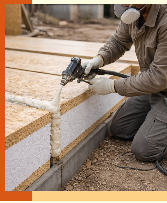 Утепление СИП-панелей пенополиуретаном (ППУ) в Колпино