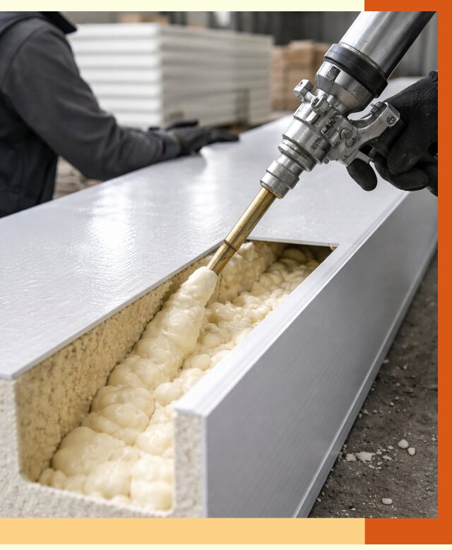 Заполнение пустот холодильных панелей в Колпино от 7736 руб. | ТепломастерКлп