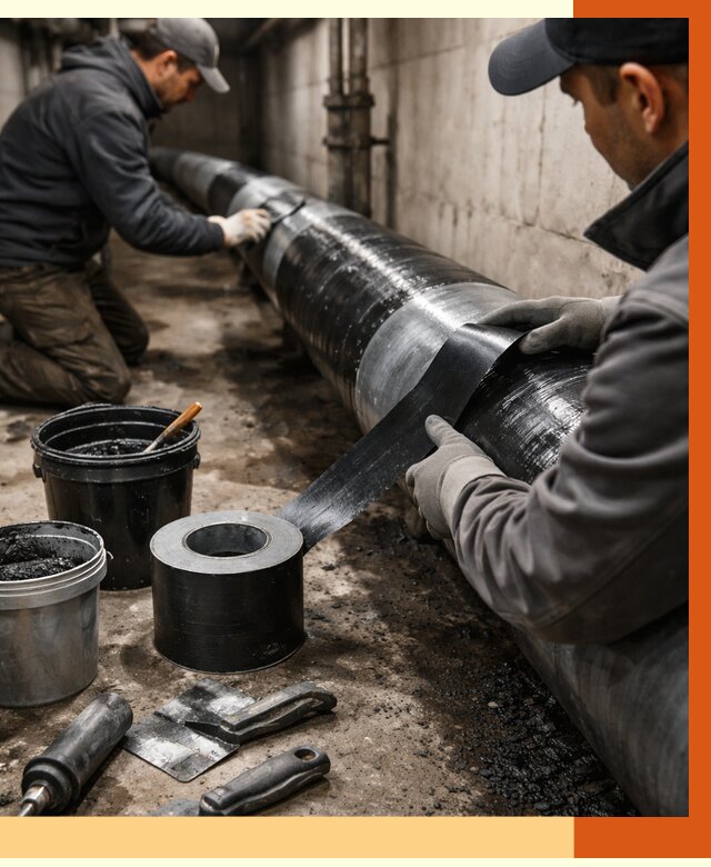 Гидроизоляция труб в Колпино от 2579 руб. — профессиональная герметизация | ТепломастерКлп