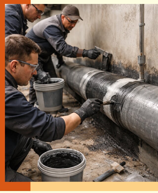 Гидроизоляция труб в Колпино — защита и герметизация коммуникаций