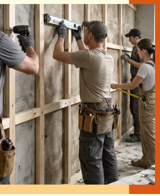 Монтаж обрешетки под утепление в Колпино от 1186 руб/м² | Заказать у ТепломастерКлп